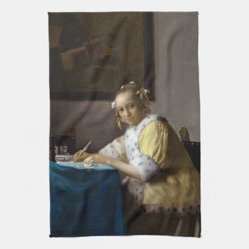 Johannes Vermeer _ A Lady writing a Letter Kitchen Towel