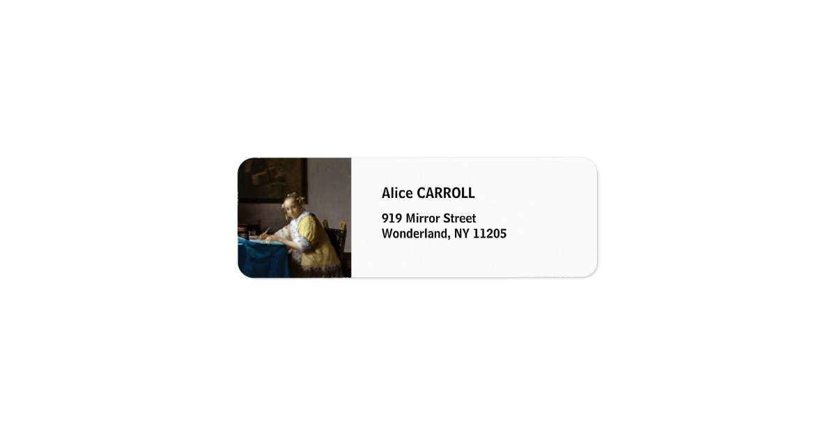 Johannes Vermeer - A Lady writing a Letter Label | Zazzle.com