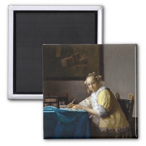 Johannes Vermeer _ A Lady writing a Letter Magnet