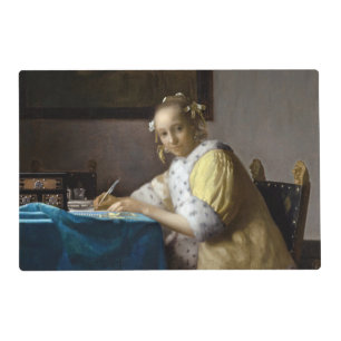 Johannes Vermeer - A Lady writing a Letter Placemat