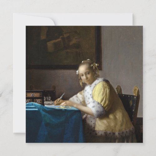 Johannes Vermeer _ A Lady writing a Letter Thank You Card