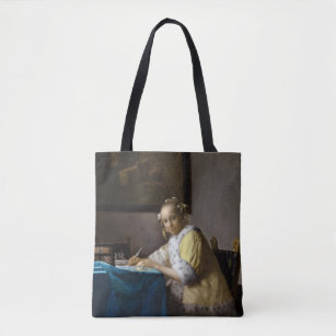 Johannes Vermeer - A Lady writing a Letter Tote Bag