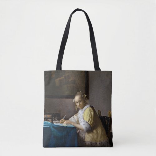 Johannes Vermeer _ A Lady writing a Letter Tote Bag