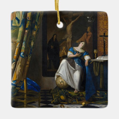 Johannes Vermeer _ Allegory of Faith Ceramic Ornament