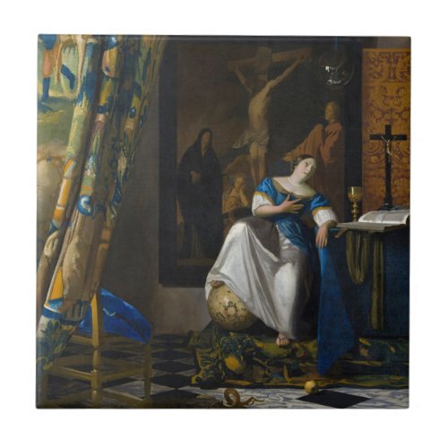 Johannes Vermeer _ Allegory of Faith Ceramic Tile