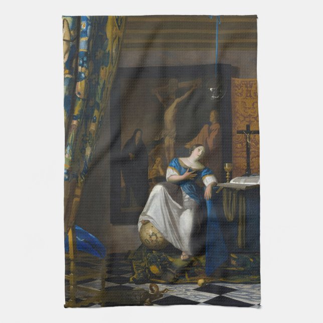 Johannes Vermeer - Allegory of Faith Kitchen Towel (Vertical)