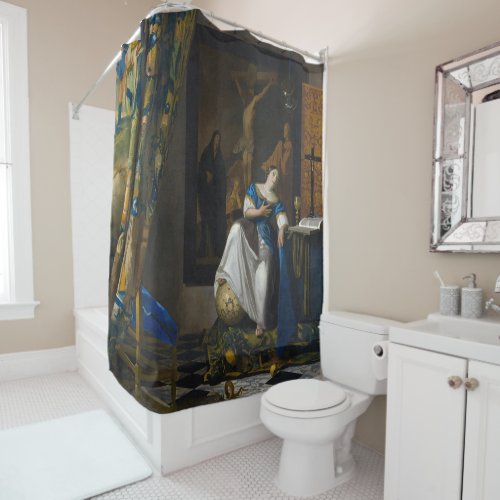 Johannes Vermeer _ Allegory of Faith Shower Curtain