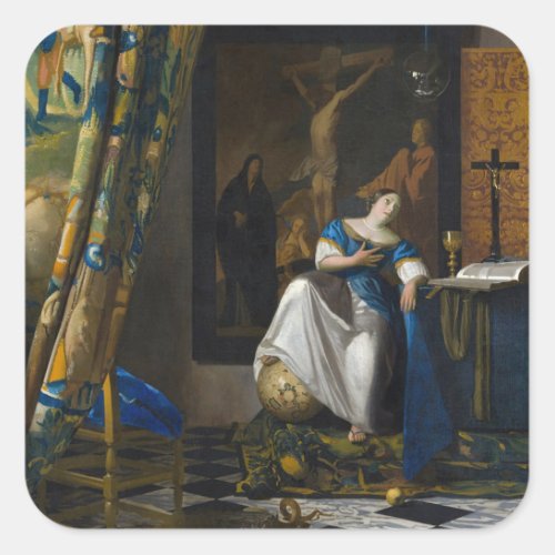Johannes Vermeer _ Allegory of Faith Square Sticker