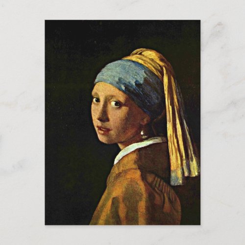 Johannes Vermeer art _ Girl with a Pearl Earring Postcard