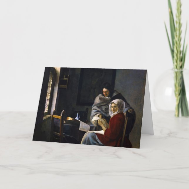 Johannes Vermeer - Girl Interrupted at Her Music Card (Front)