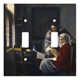 Johannes Vermeer - Girl Interrupted at Her Music Light Switch Cover