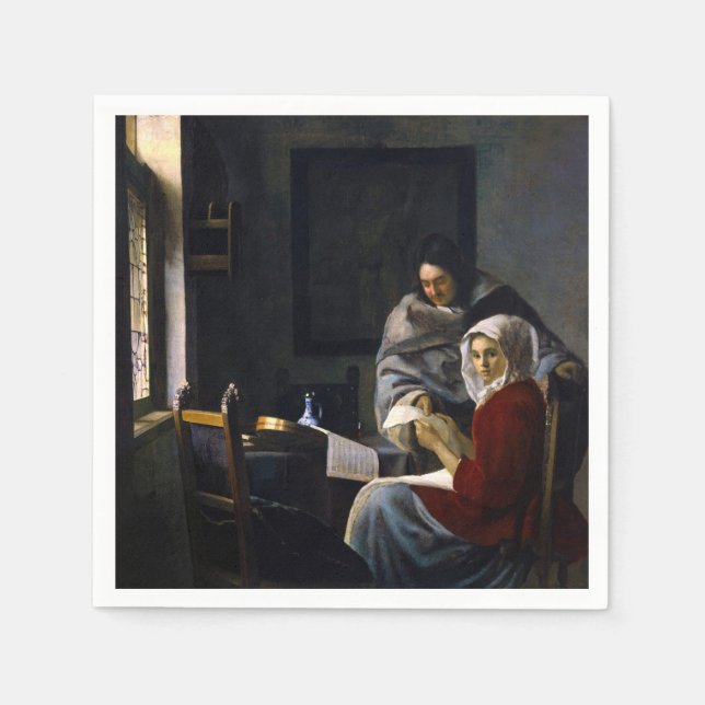 Johannes Vermeer - Girl Interrupted at Her Music Napkins (Front)