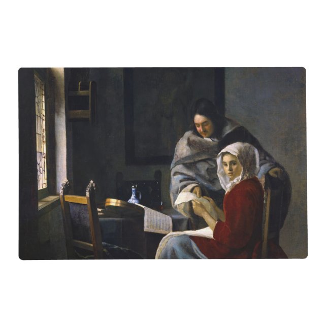 Johannes Vermeer - Girl Interrupted at Her Music Placemat (Front)