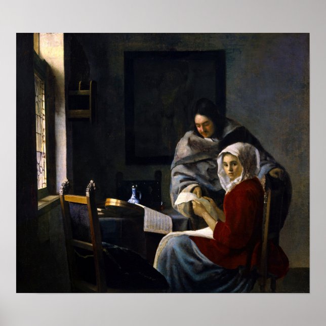 Johannes Vermeer - Girl Interrupted at Her Music Poster (Front)
