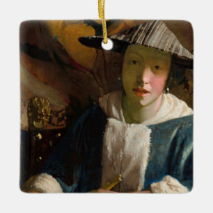 Johannes Vermeer - Girl with a Flute Ceramic Ornament