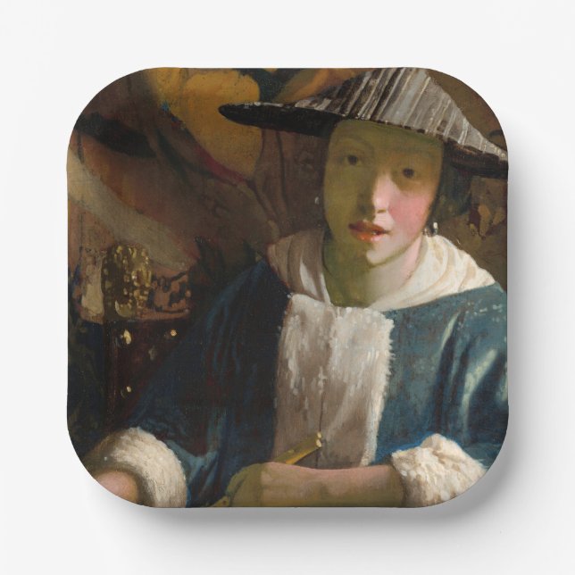 Johannes Vermeer - Girl with a Flute Paper Plates (Front)