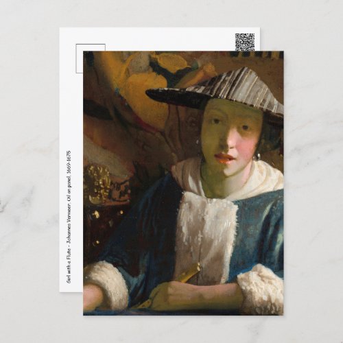 Johannes Vermeer _ Girl with a Flute Postcard