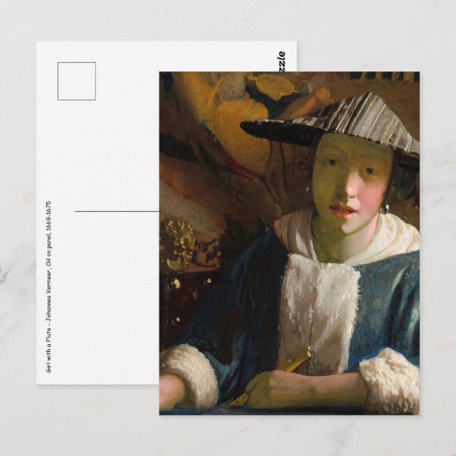 Johannes Vermeer - Girl with a Flute Postcard (Front/Back)