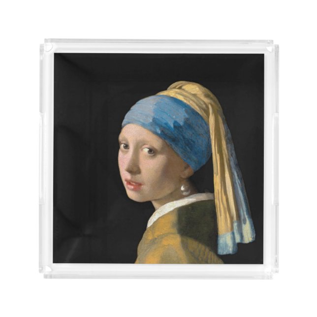 Johannes Vermeer - Girl with a Pearl Earring Acrylic Tray (Front)