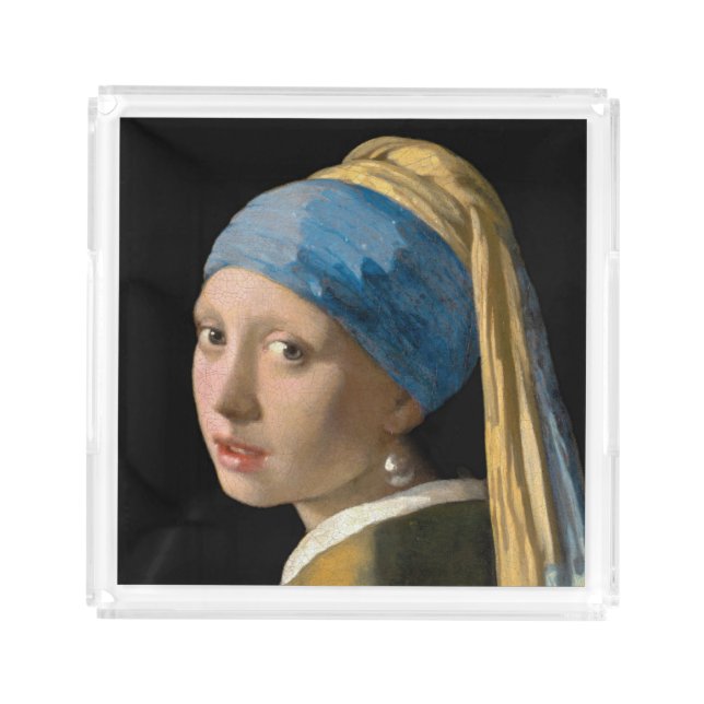 Johannes Vermeer - Girl with a Pearl Earring Acrylic Tray (Front)