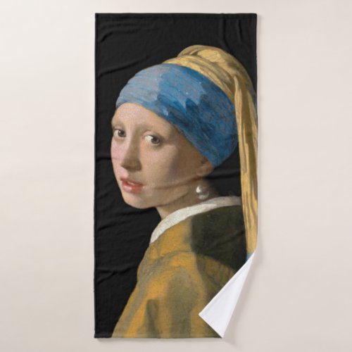 Johannes Vermeer _ Girl with a Pearl Earring Bath Towel Set