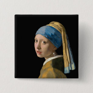 Johannes Vermeer - Girl with a Pearl Earring Button