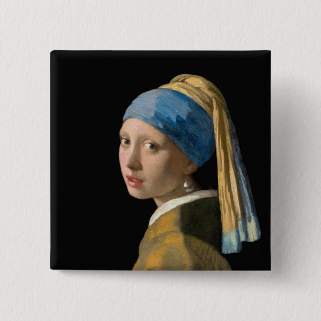 Johannes Vermeer - Girl with a Pearl Earring Button (Front)