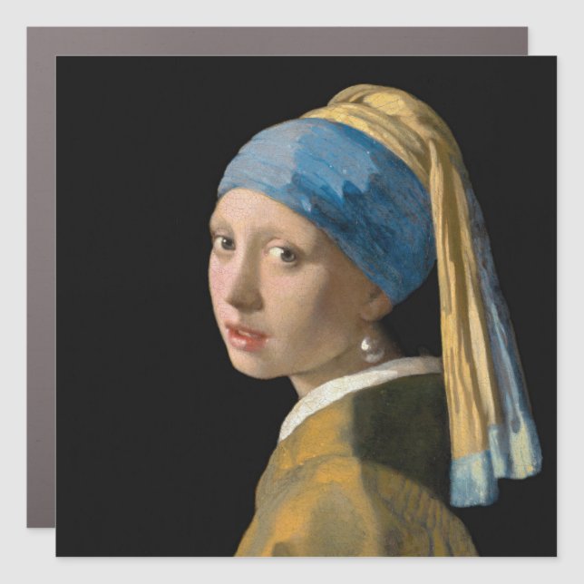 Johannes Vermeer - Girl with a Pearl Earring Car Magnet (Front)