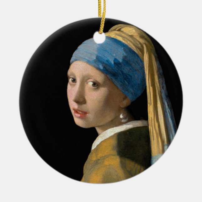 Johannes Vermeer - Girl with a Pearl Earring Ceramic Ornament (Front)