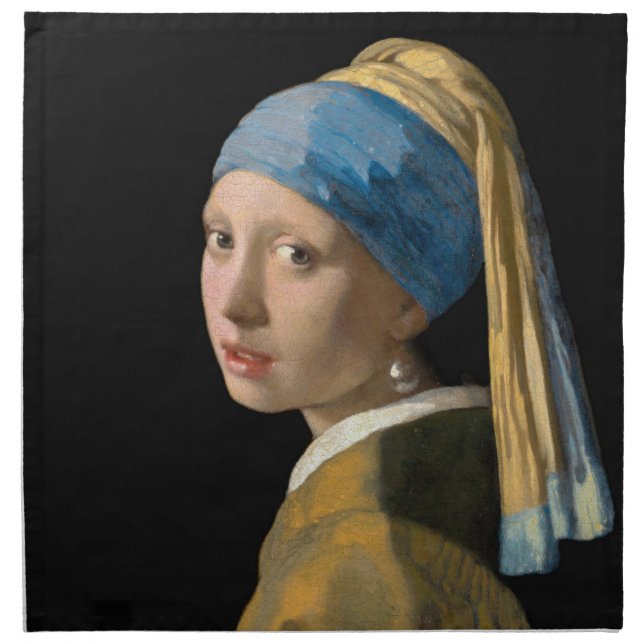 Johannes Vermeer - Girl with a Pearl Earring Cloth Napkin (Front)