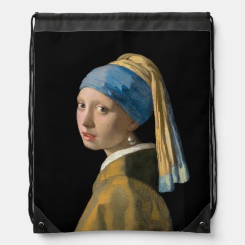 Johannes Vermeer _ Girl with a Pearl Earring Drawstring Bag