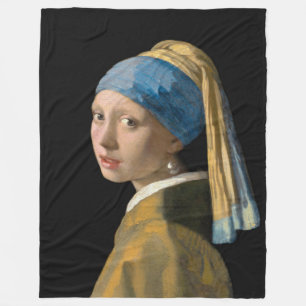 Johannes Vermeer - Girl with a Pearl Earring Fleece Blanket