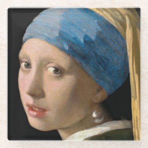 Johannes Vermeer _ Girl with a Pearl Earring Glass Coaster