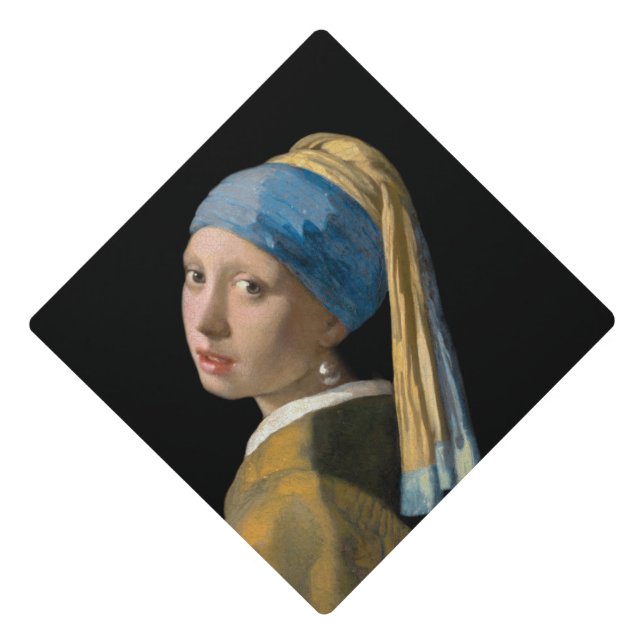 Johannes Vermeer - Girl with a Pearl Earring Graduation Cap Topper (Front)