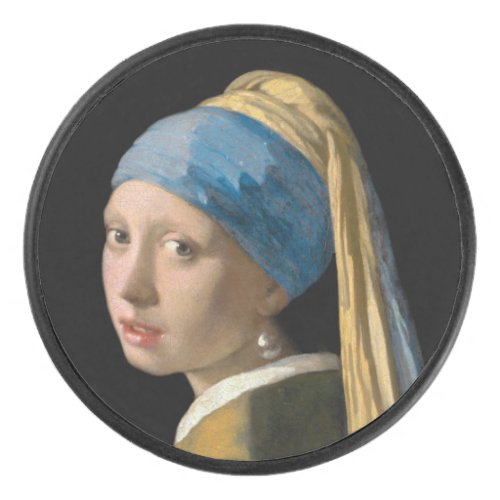 Johannes Vermeer _ Girl with a Pearl Earring Hockey Puck