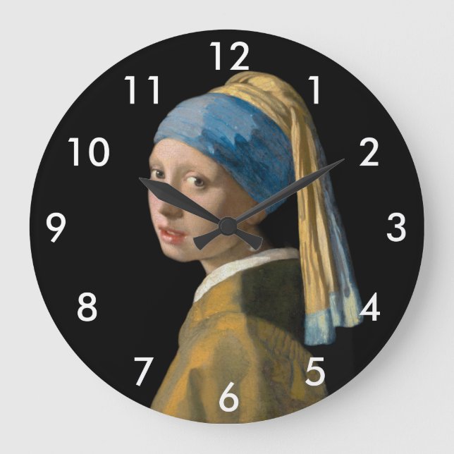 Johannes Vermeer - Girl with a Pearl Earring Large Clock (Front)