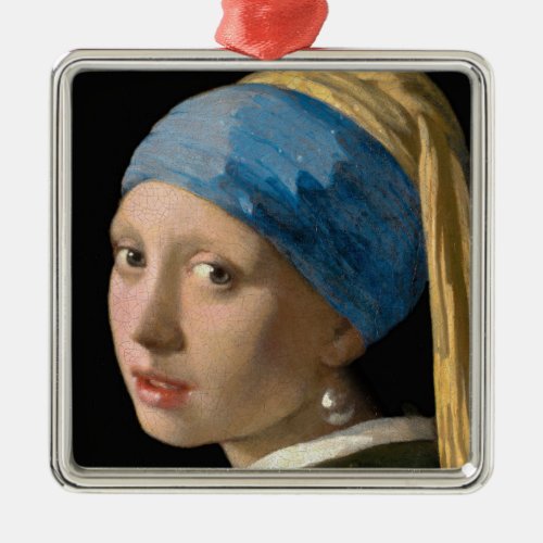 Johannes Vermeer _ Girl with a Pearl Earring Metal Ornament
