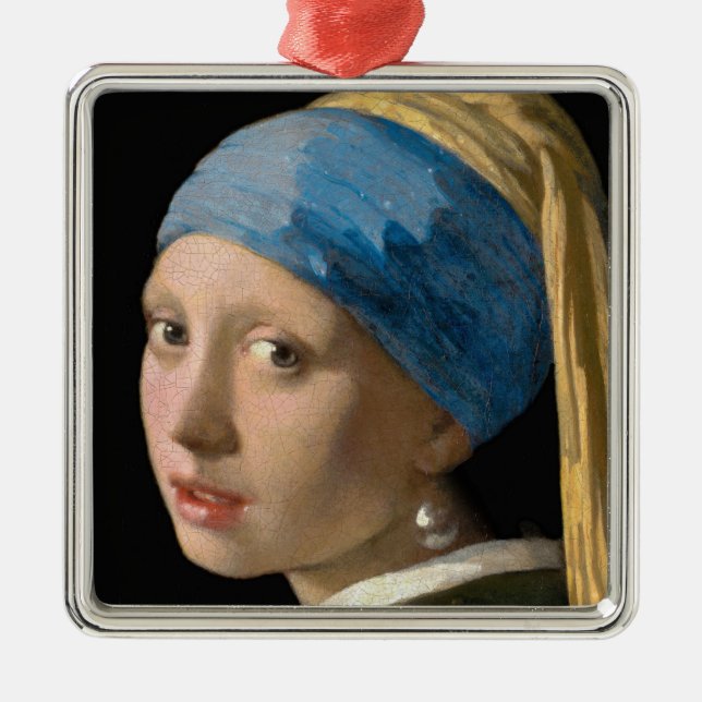 Johannes Vermeer - Girl with a Pearl Earring Metal Ornament (Front)
