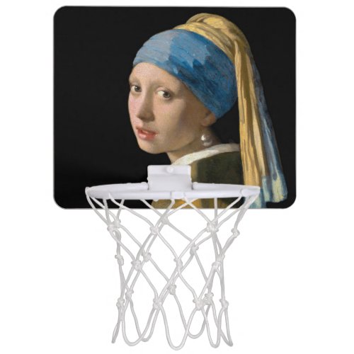 Johannes Vermeer _ Girl with a Pearl Earring Mini Basketball Hoop