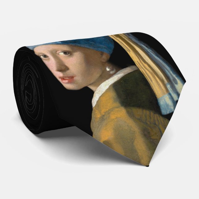 Johannes Vermeer - Girl with a Pearl Earring Neck Tie (Rolled)
