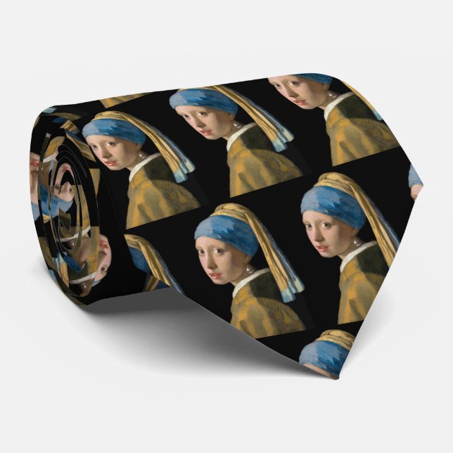 Johannes Vermeer - Girl with a Pearl Earring Neck Tie (Rolled)