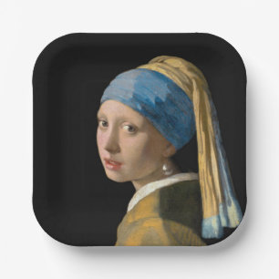 Johannes Vermeer - Girl with a Pearl Earring Paper Plates