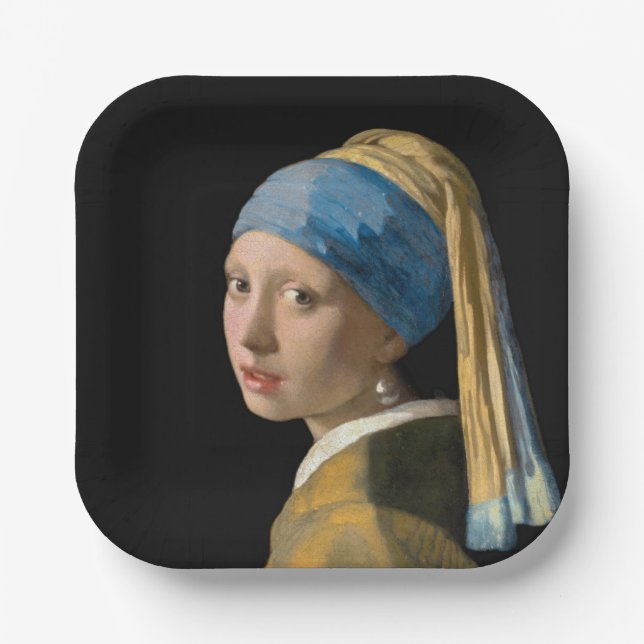 Johannes Vermeer - Girl with a Pearl Earring Paper Plates (Front)