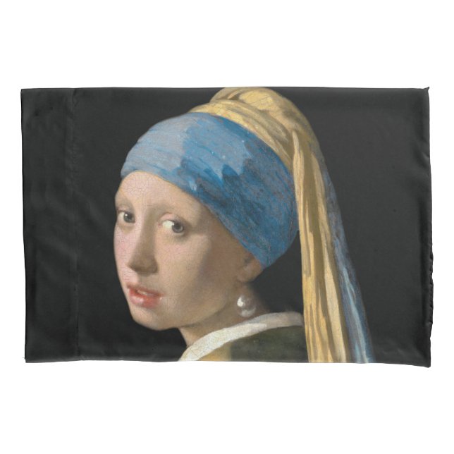 Johannes Vermeer - Girl with a Pearl Earring Pillow Case (Front)