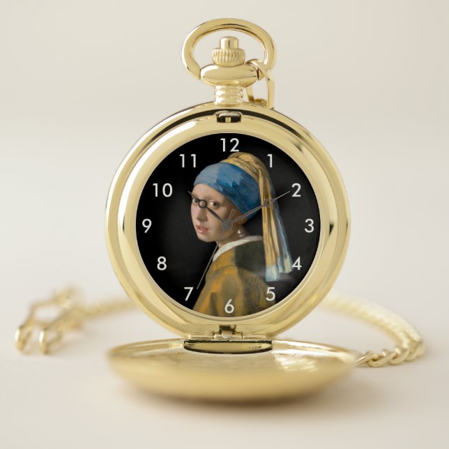 Johannes Vermeer - Girl with a Pearl Earring Pocket Watch (Inside)
