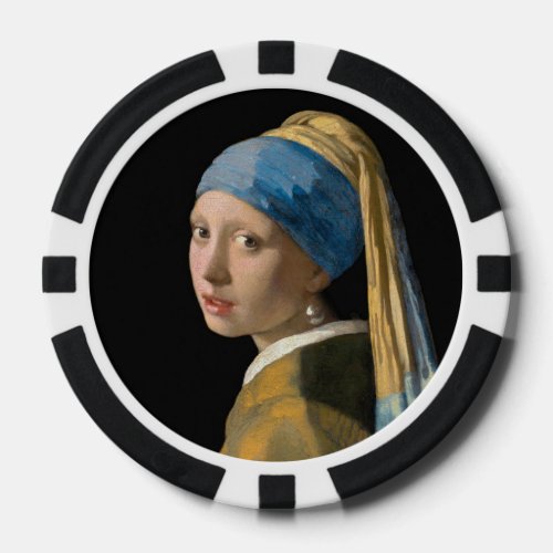 Johannes Vermeer _ Girl with a Pearl Earring Poker Chips
