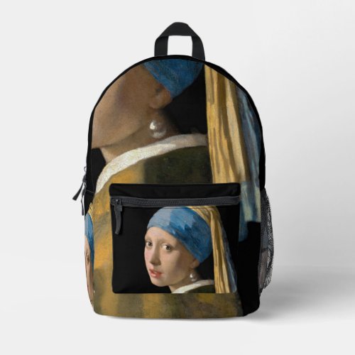 Johannes Vermeer _ Girl with a Pearl Earring Printed Backpack