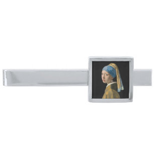 Johannes Vermeer - Girl with a Pearl Earring Silver Finish Tie Bar
