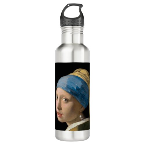 Johannes Vermeer _ Girl with a Pearl Earring Stainless Steel Water Bottle