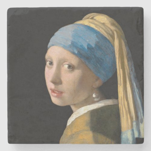Johannes Vermeer _ Girl with a Pearl Earring Stone Coaster